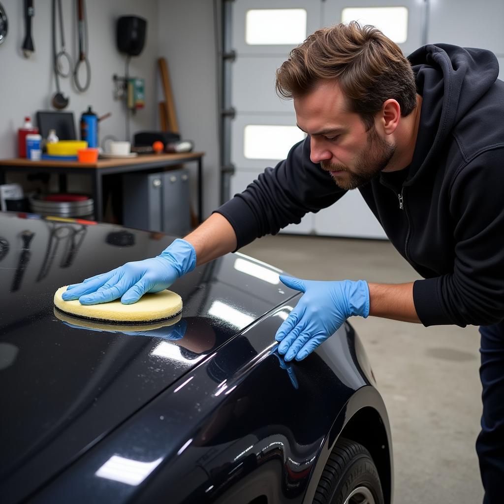 Applying car sealant to a car's surface