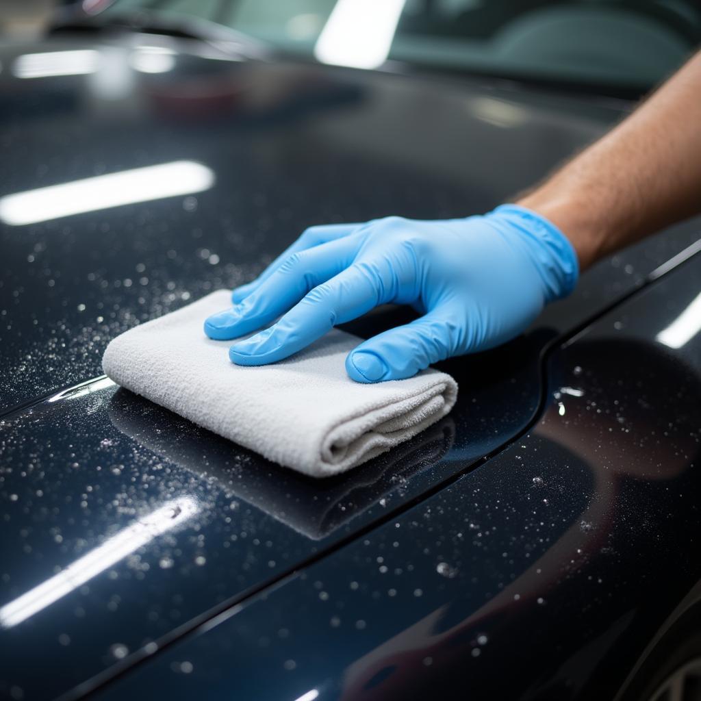 Professional Detailer Using a Clay Bar