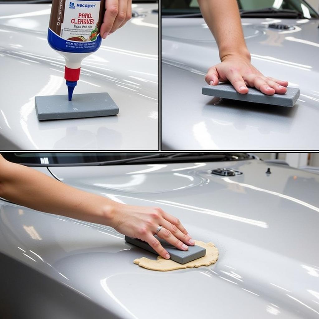 Clay Bar Treatment Process on a Car