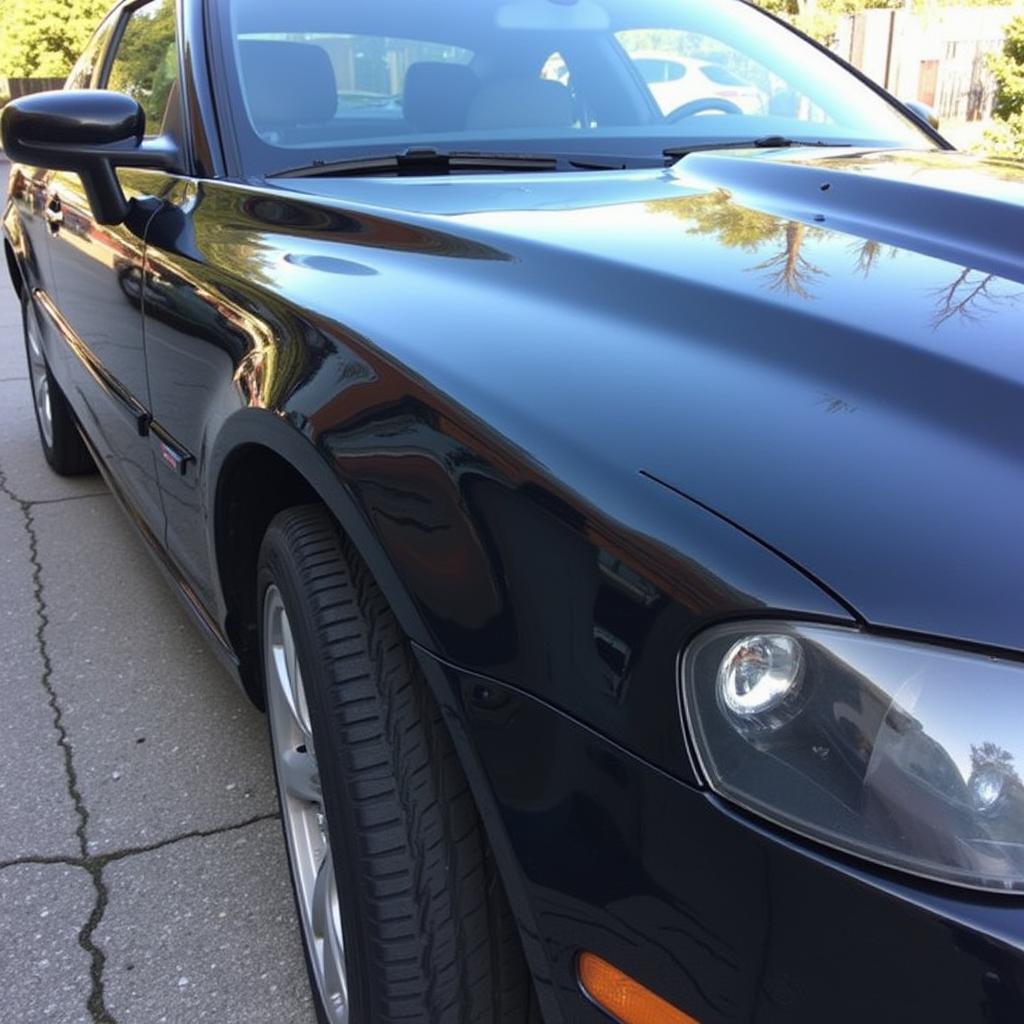 A sparkling clean car after a professional detailing service