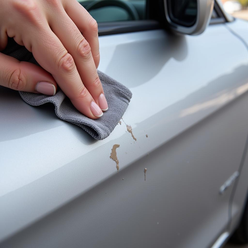 Cleaning a car scratch before touch-up paint application