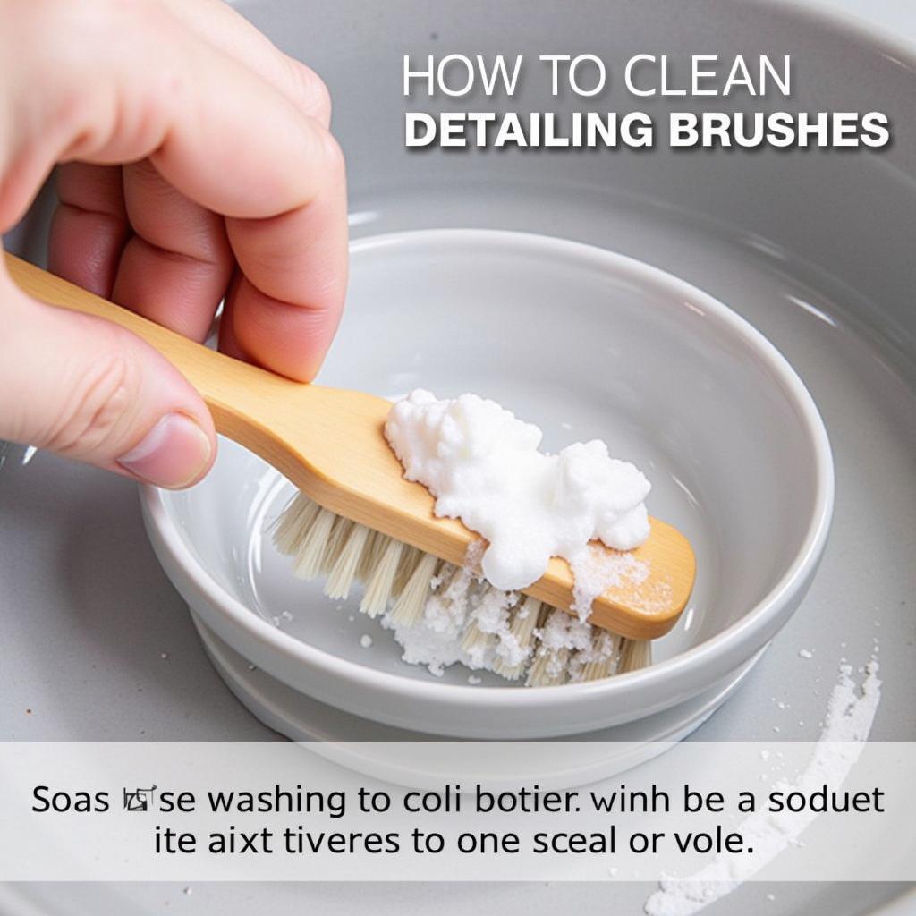 Cleaning car detailing brushes