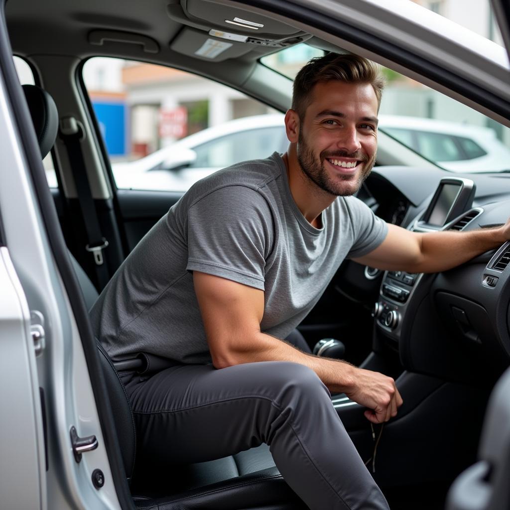 Professional detailer wearing comfortable clothing