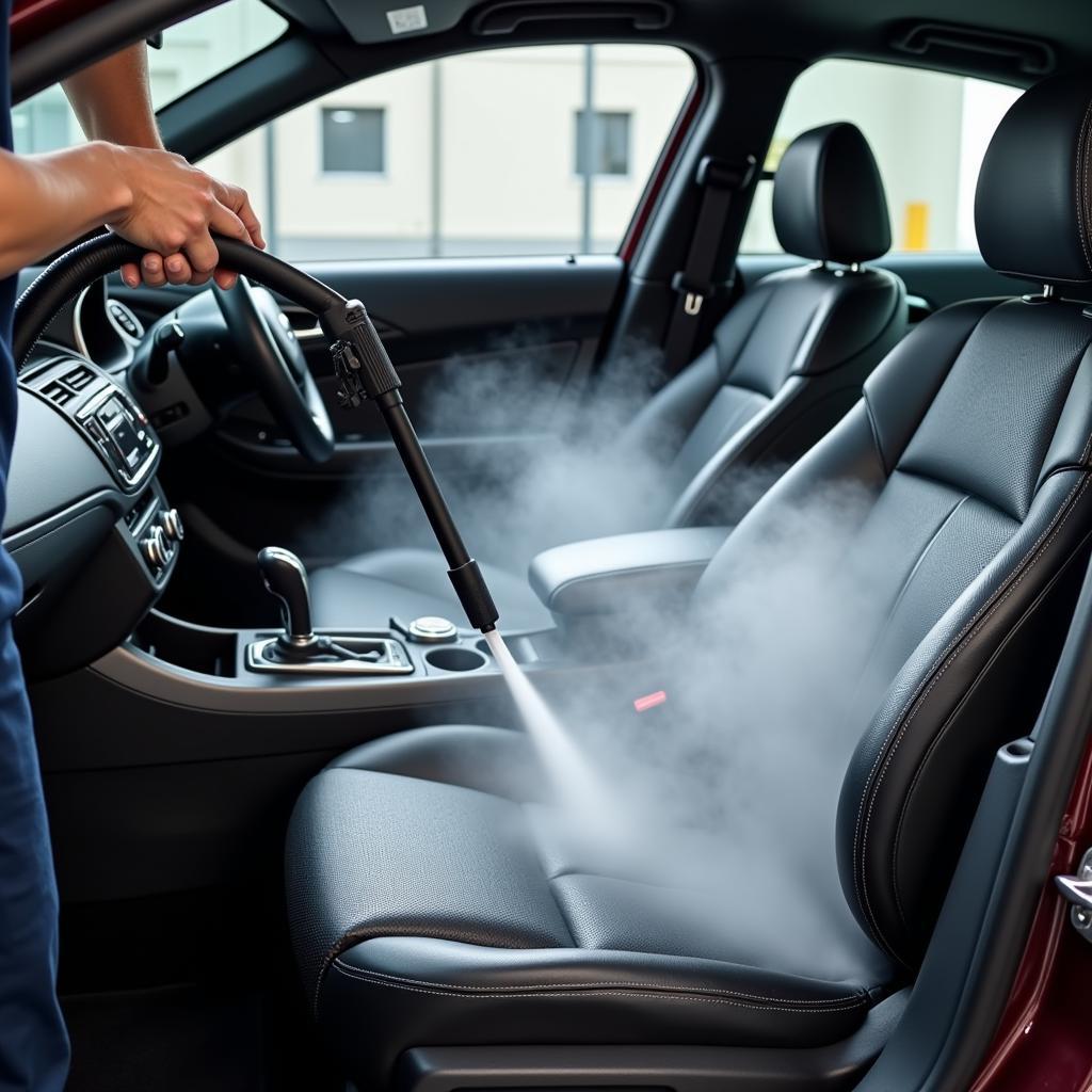 Powerful Commercial Car Steamer in Action