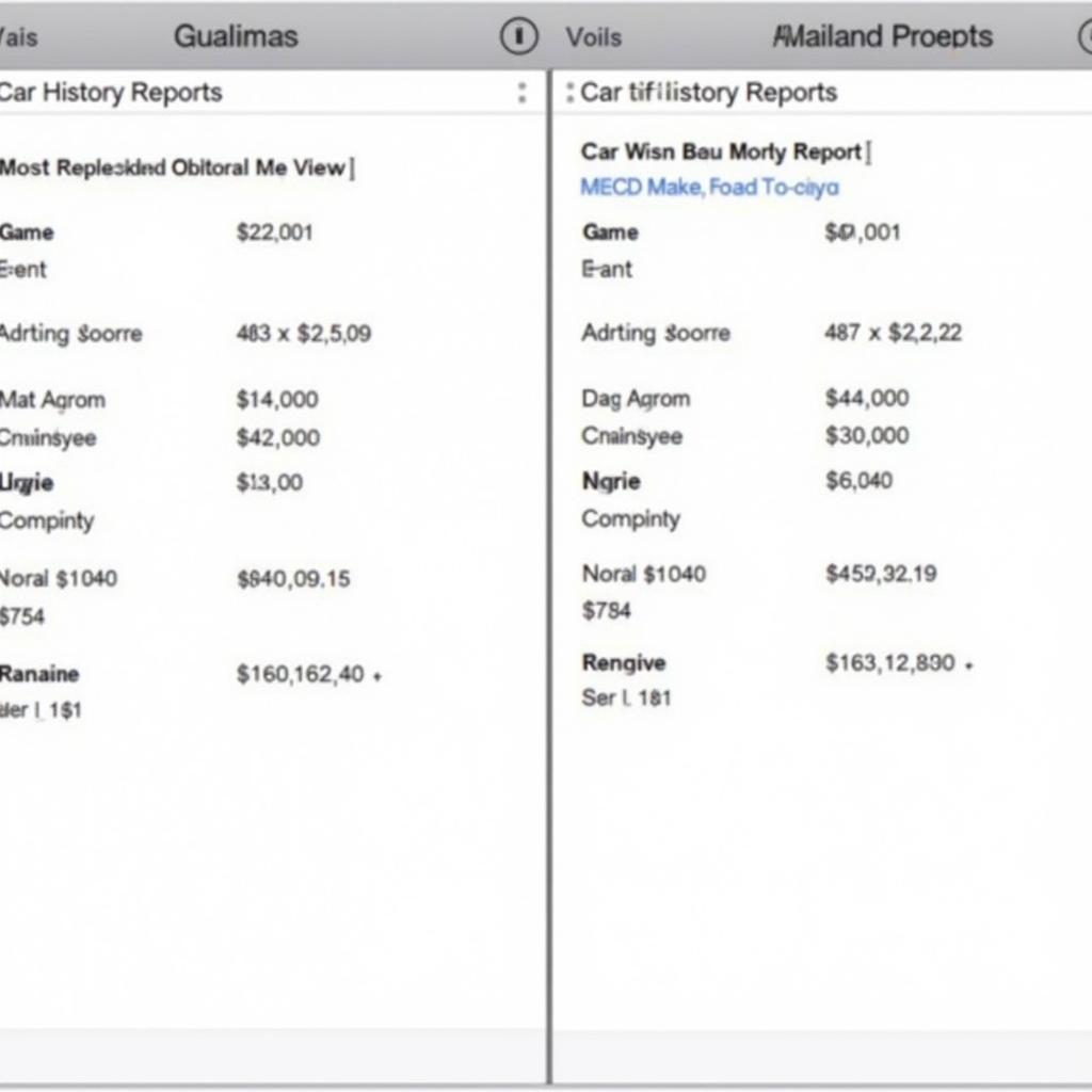 Comparing Online Car History Reports