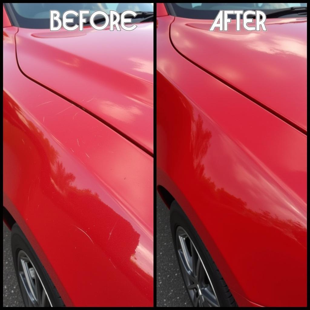 Comparing Car Paint Before and After Cut and Polish in Melbourne