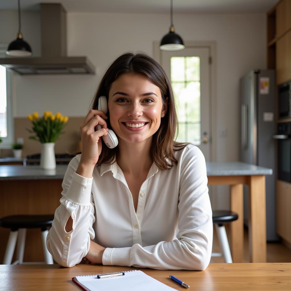 Person on the phone with insurance agent