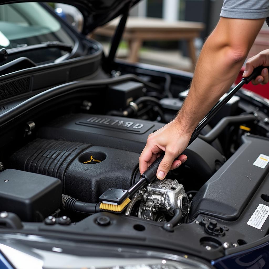 Deep Car Detail Engine Cleaning Process