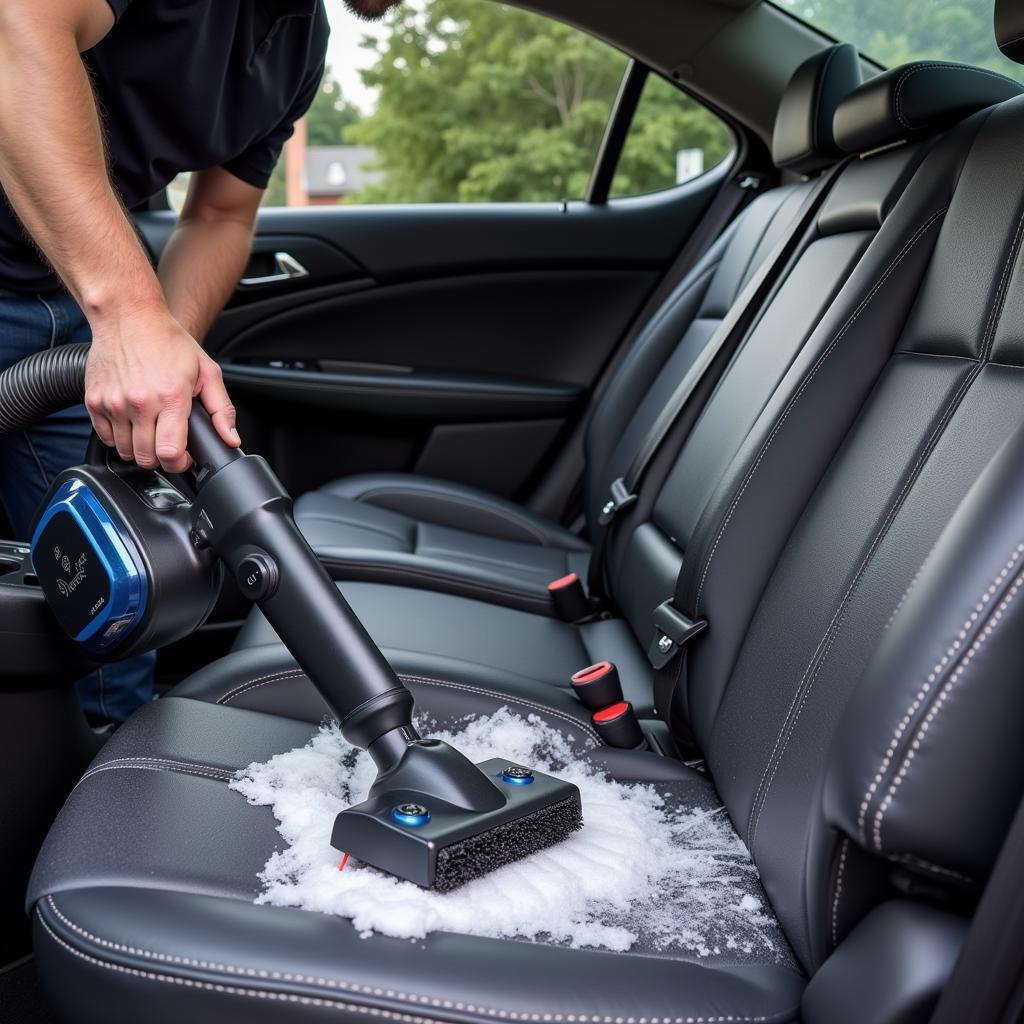 Car detailer using a professional vacuum