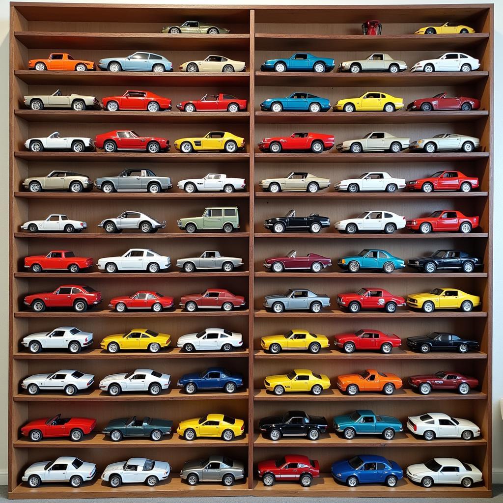 A collection of diecast cars from various brands