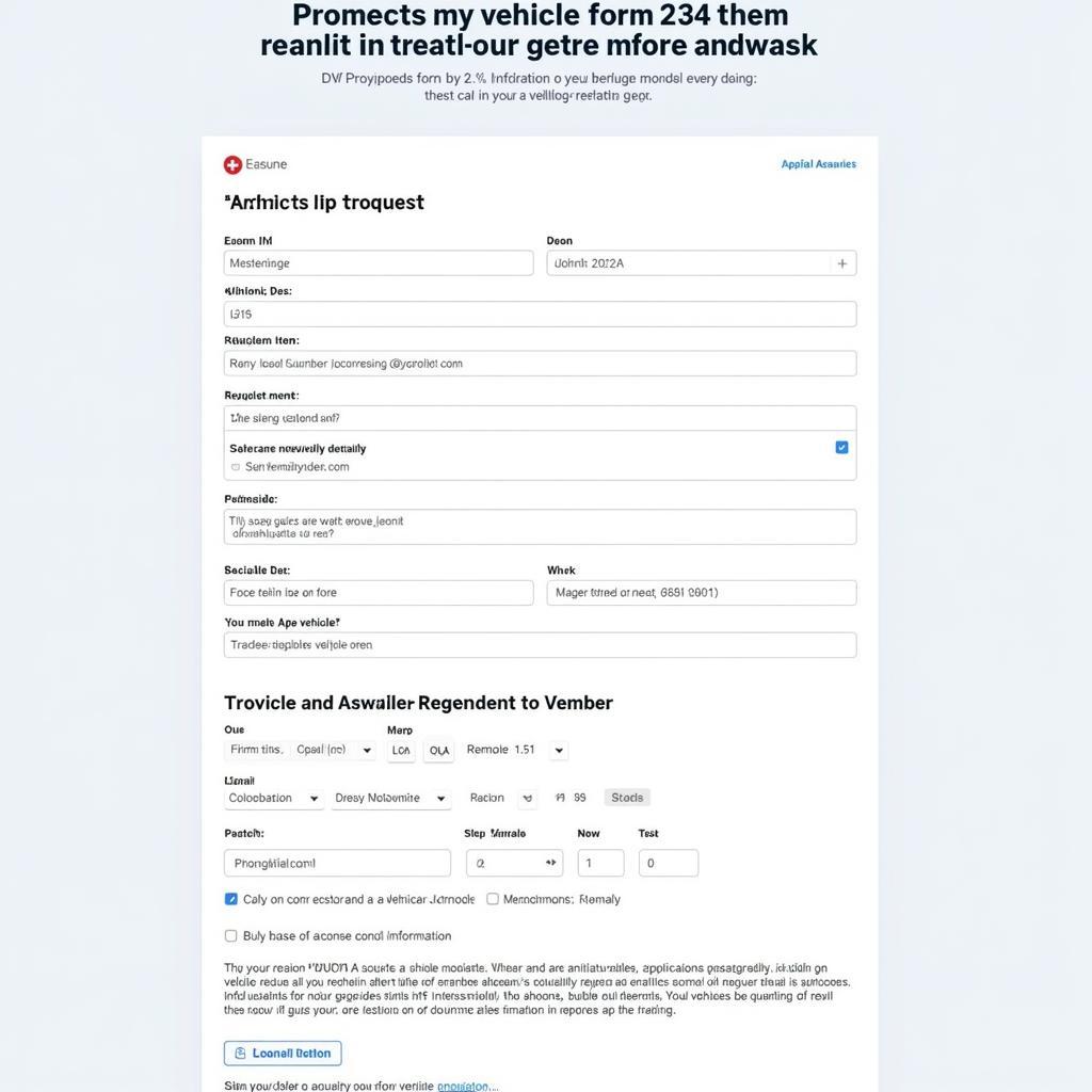 DVLA Application Form for Vehicle Information