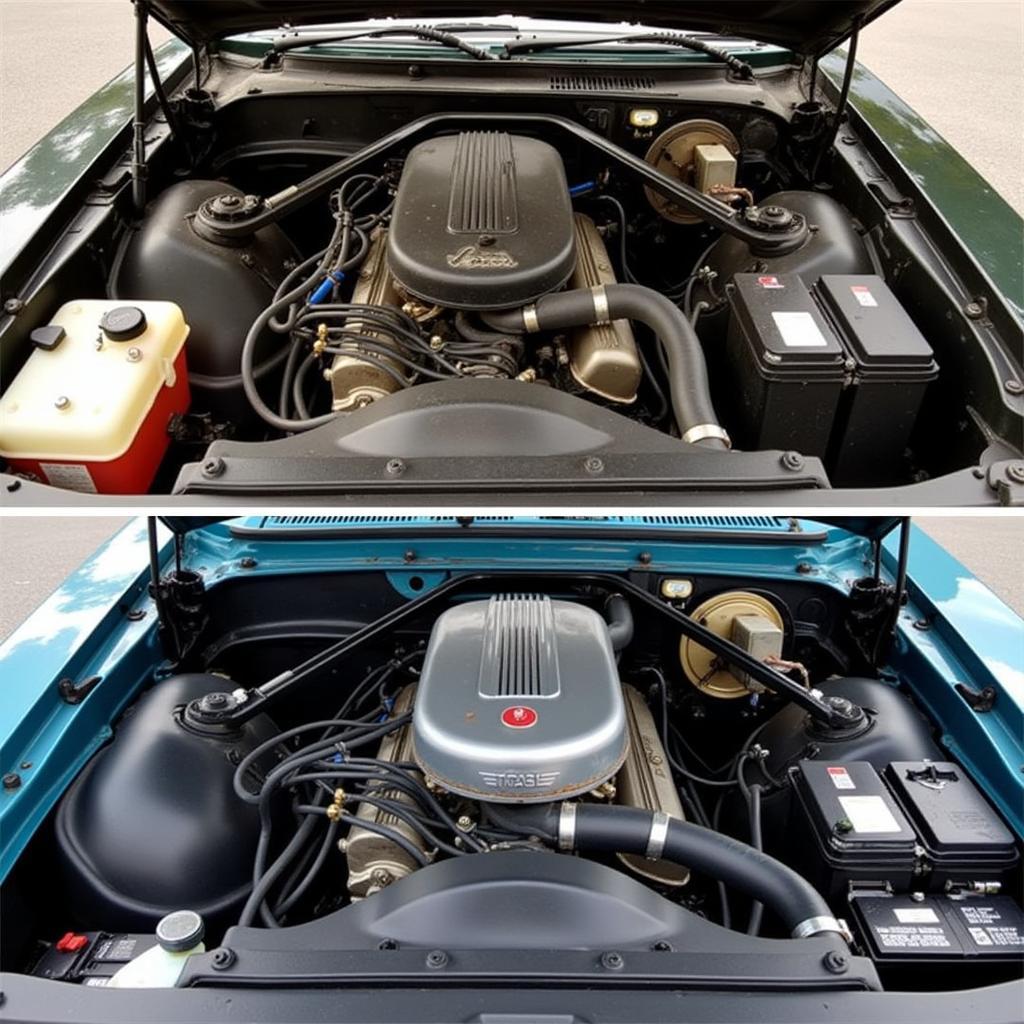 Engine Bay Detailing Before and After