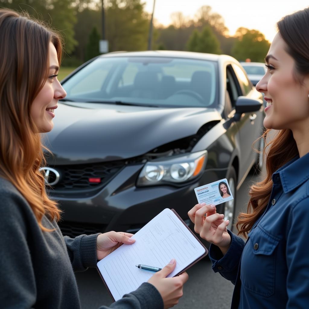 Exchanging information after a car accident