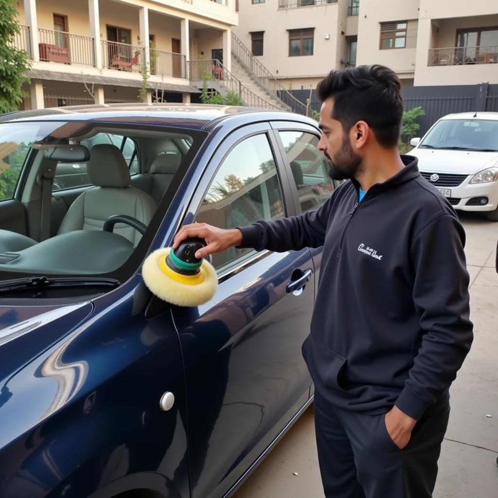 Exterior car detailing process in Lahore