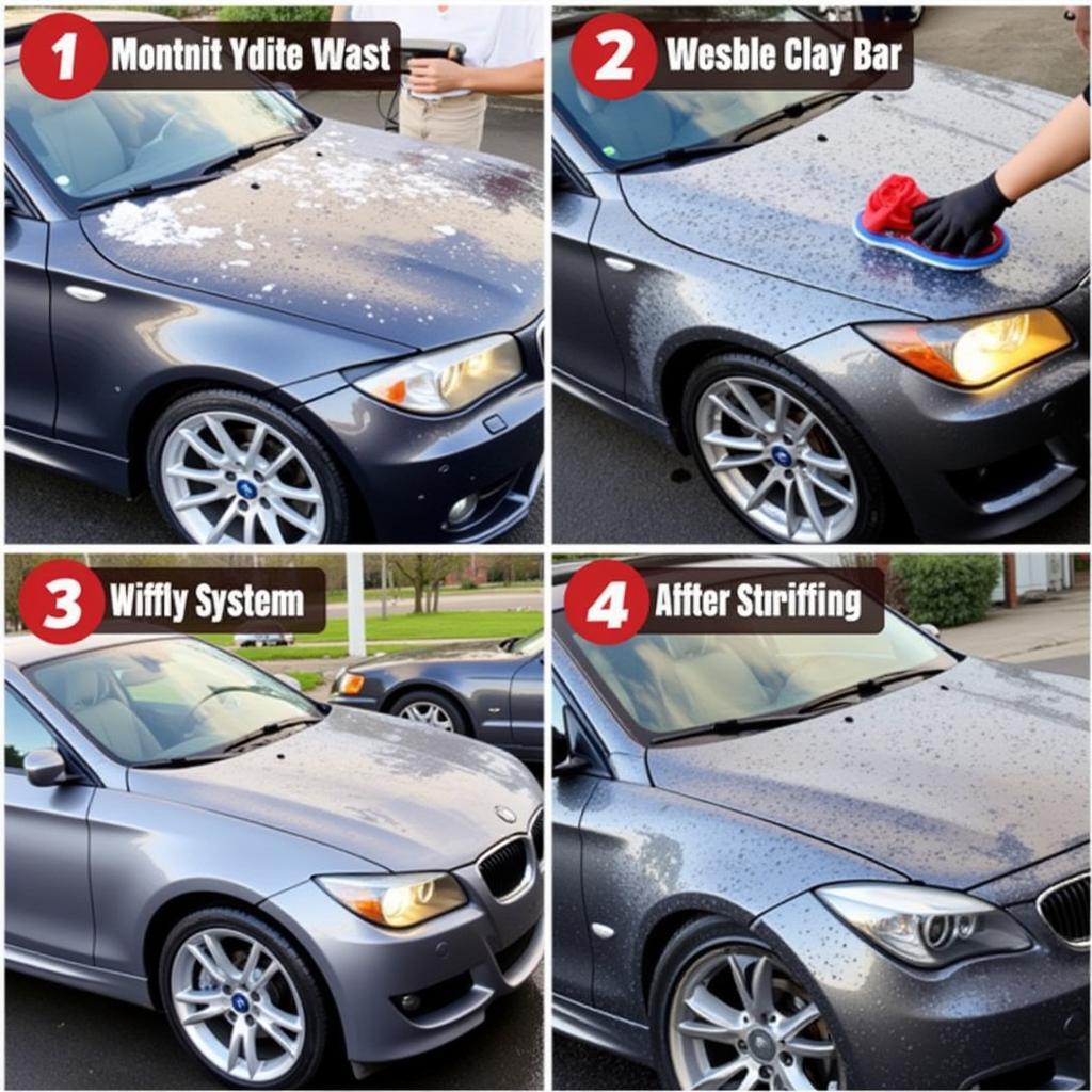 Exterior Car Detailing Process: Washing, Claying, Polishing, and Waxing