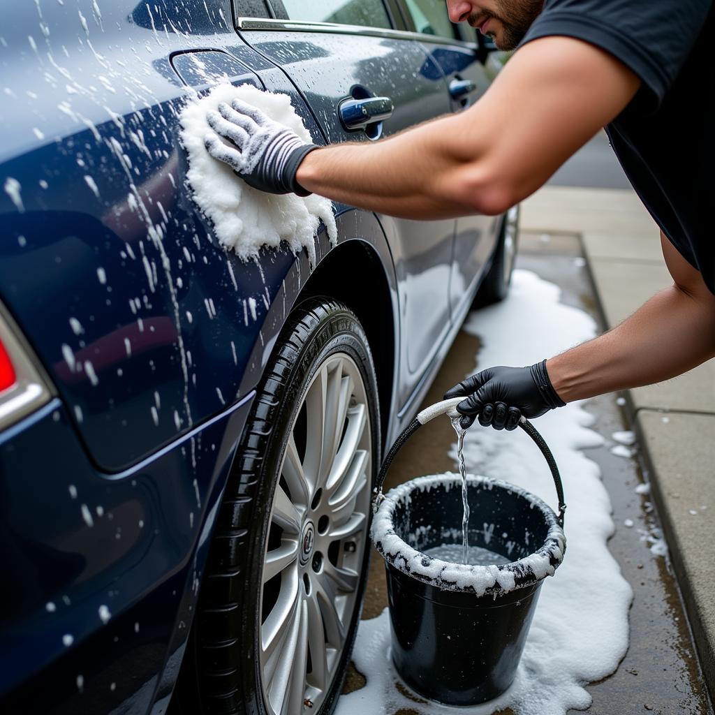 Exterior Extreme Detail Car Wash in Progress