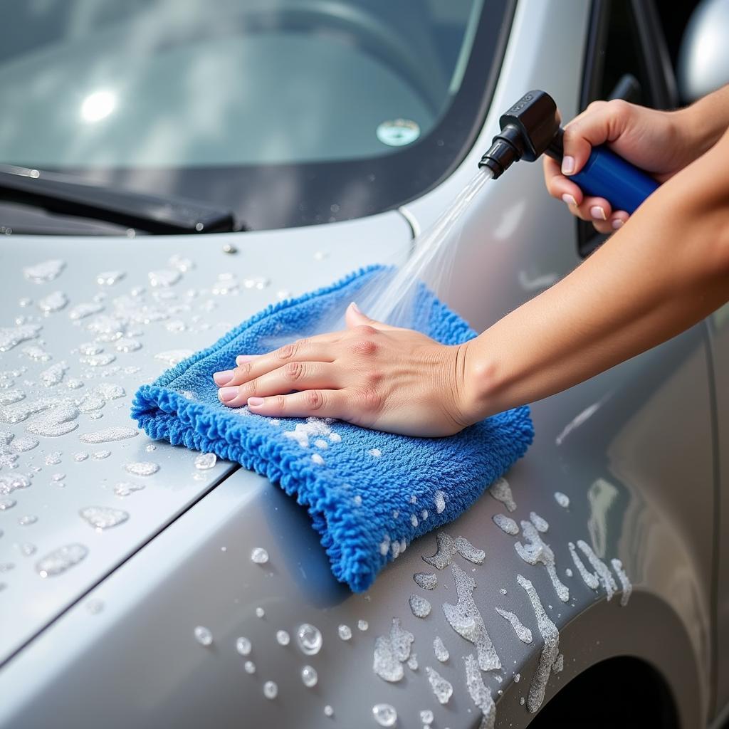 Fast Car Wash using Microfiber Mitt and Soap