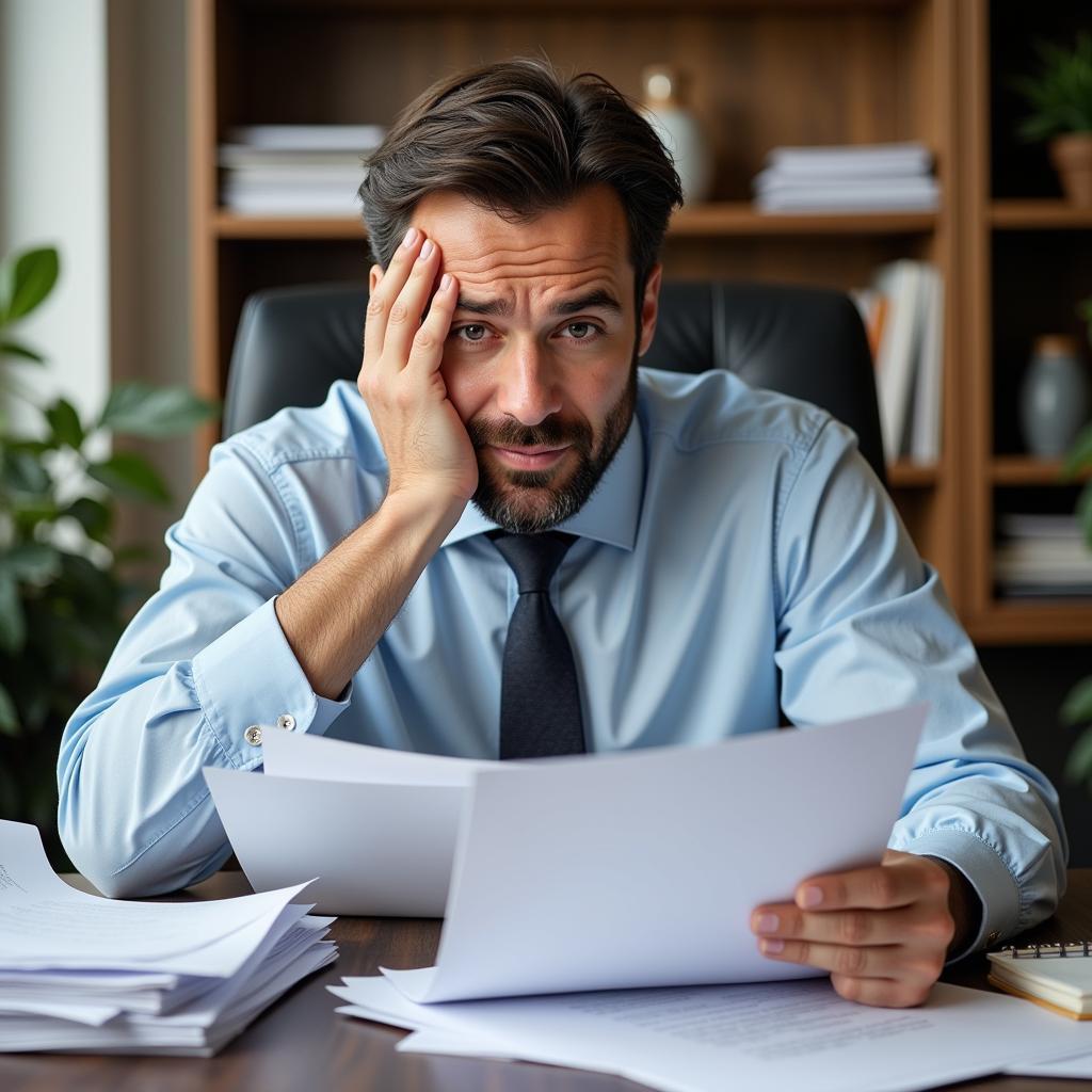 Man searching for documents