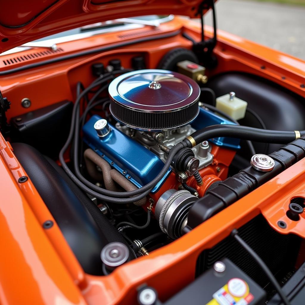 A Beautifully Detailed Model Car Engine Bay