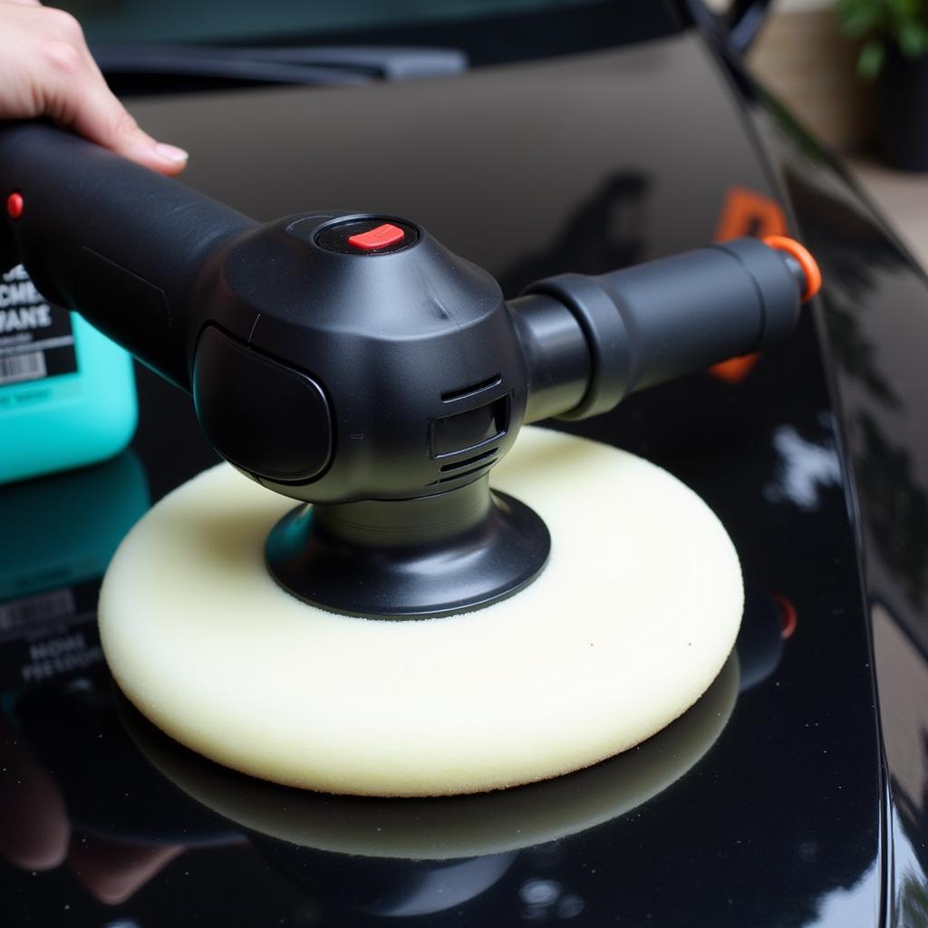 Foam Pad on Orbital Polisher