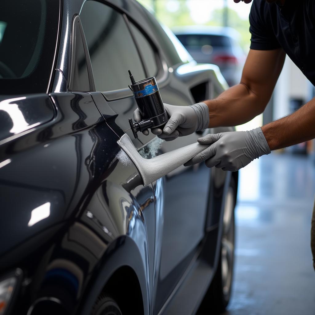 Glenview car detailing professional at work