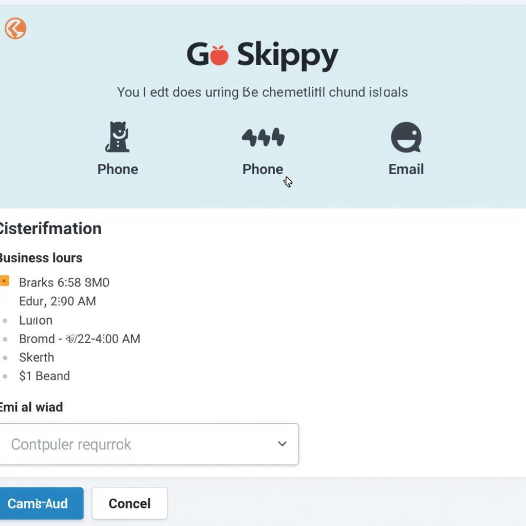 Go Skippy website contact page