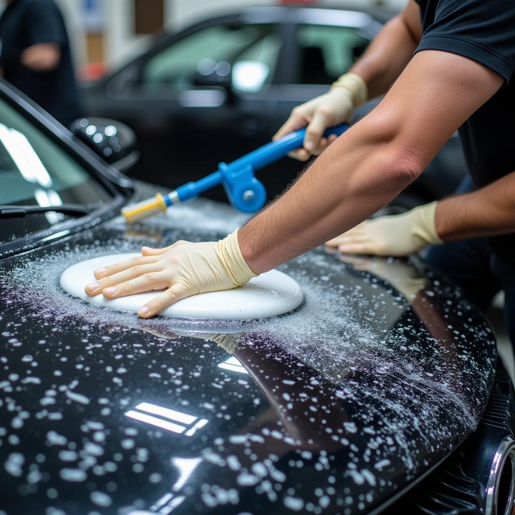 Professional hand car wash process