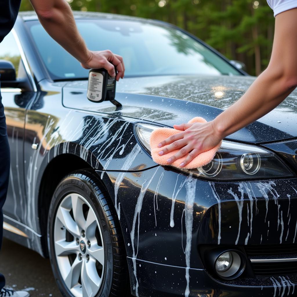 Professional hand car wash process