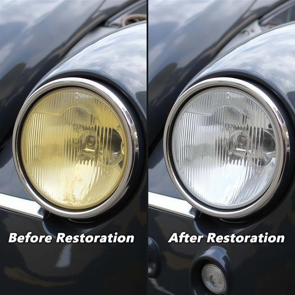 Headlight Before and After Restoration