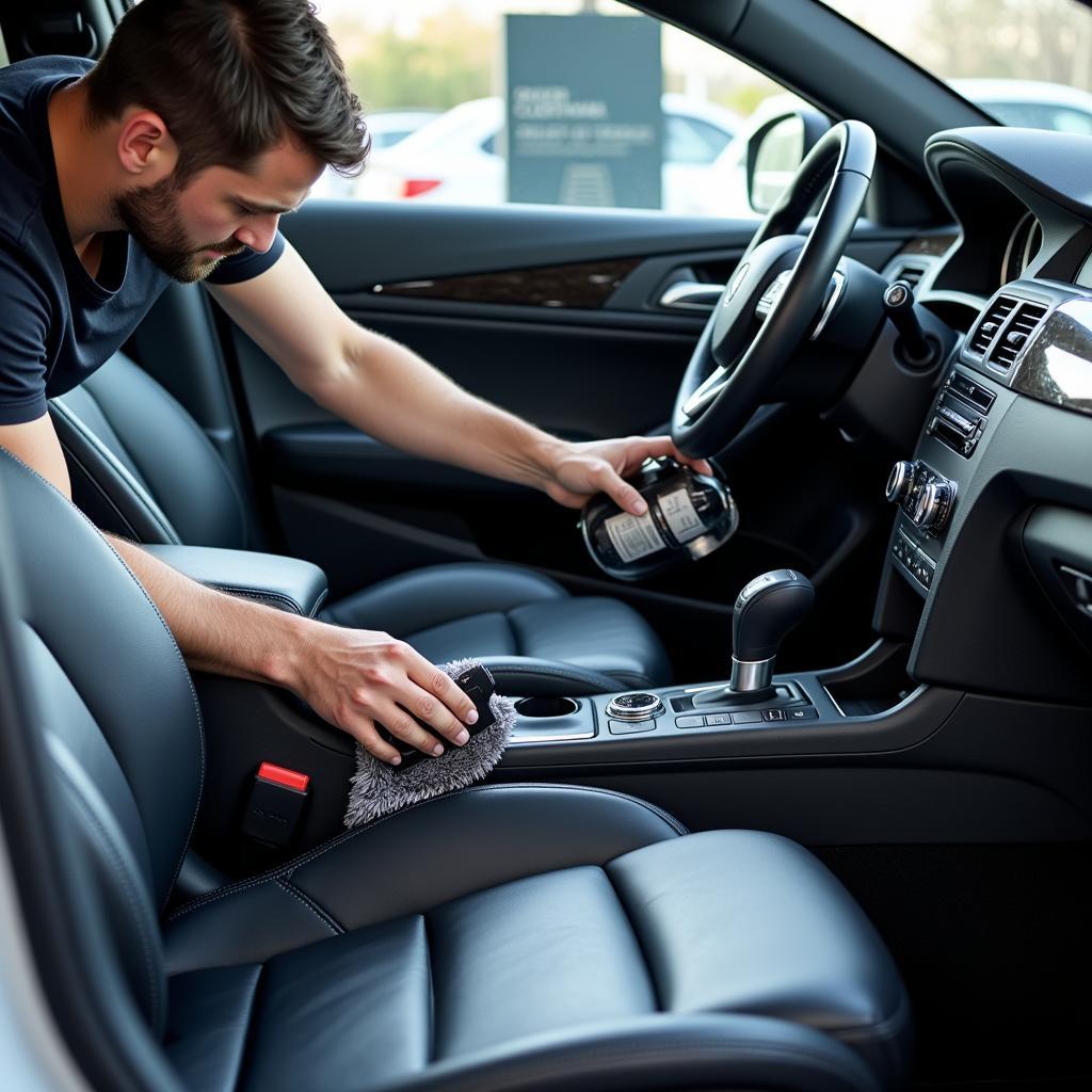 Interior Car Detailing at a Dealership