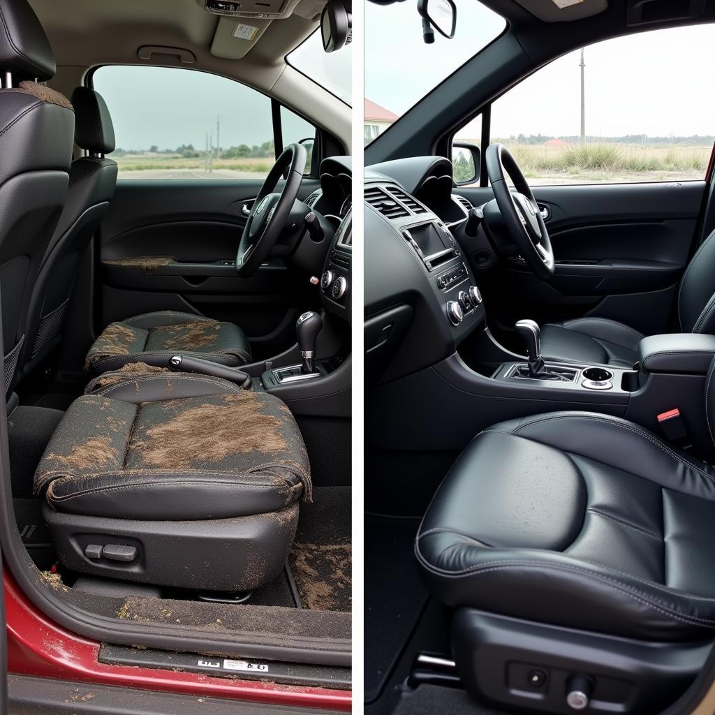 Before and After Interior Car Detailing