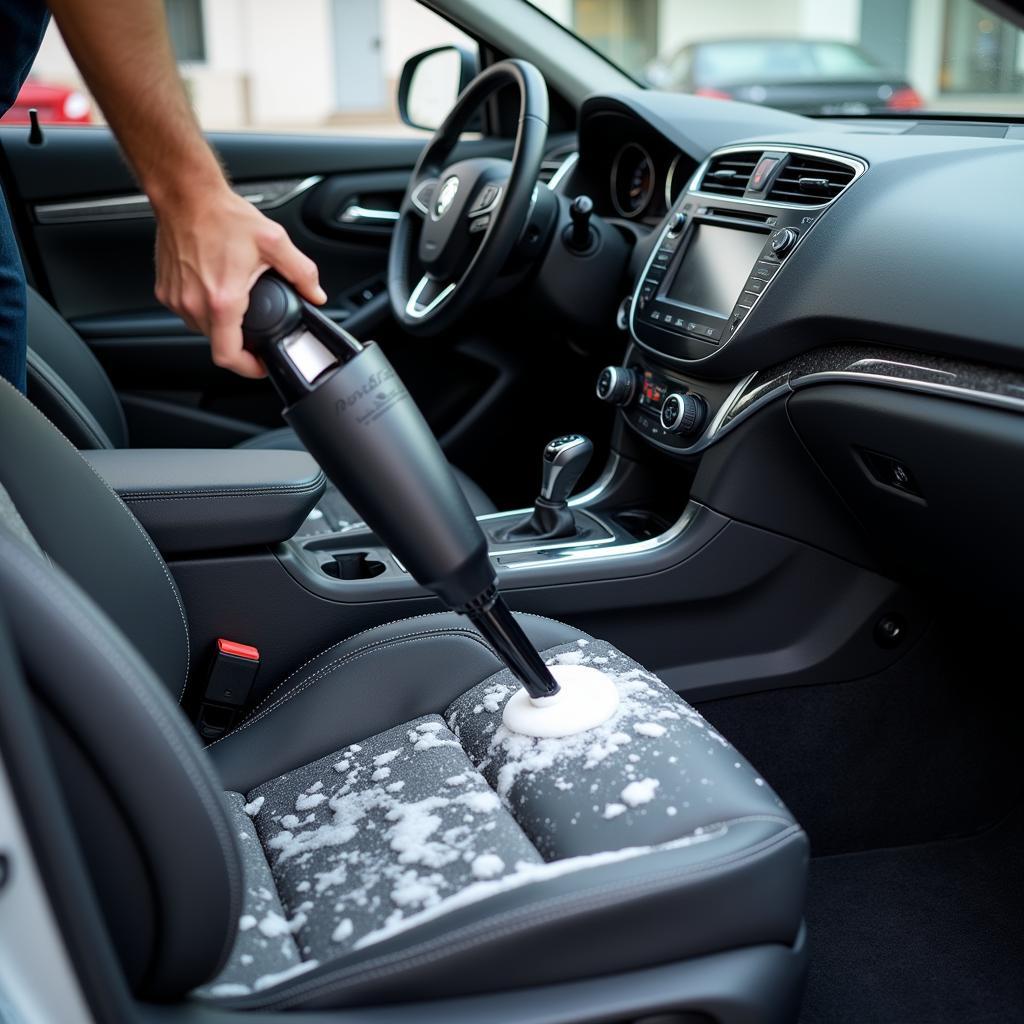 Car getting interior detailing in Houston