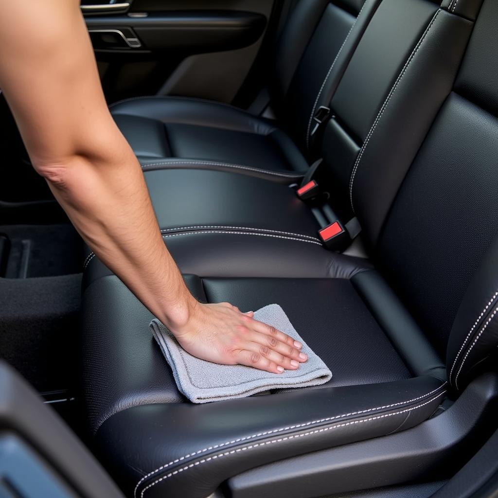 Cleaning a Leather Car Seat