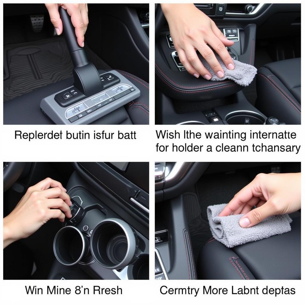 Maintaining a clean car interior by regular vacuuming and wiping