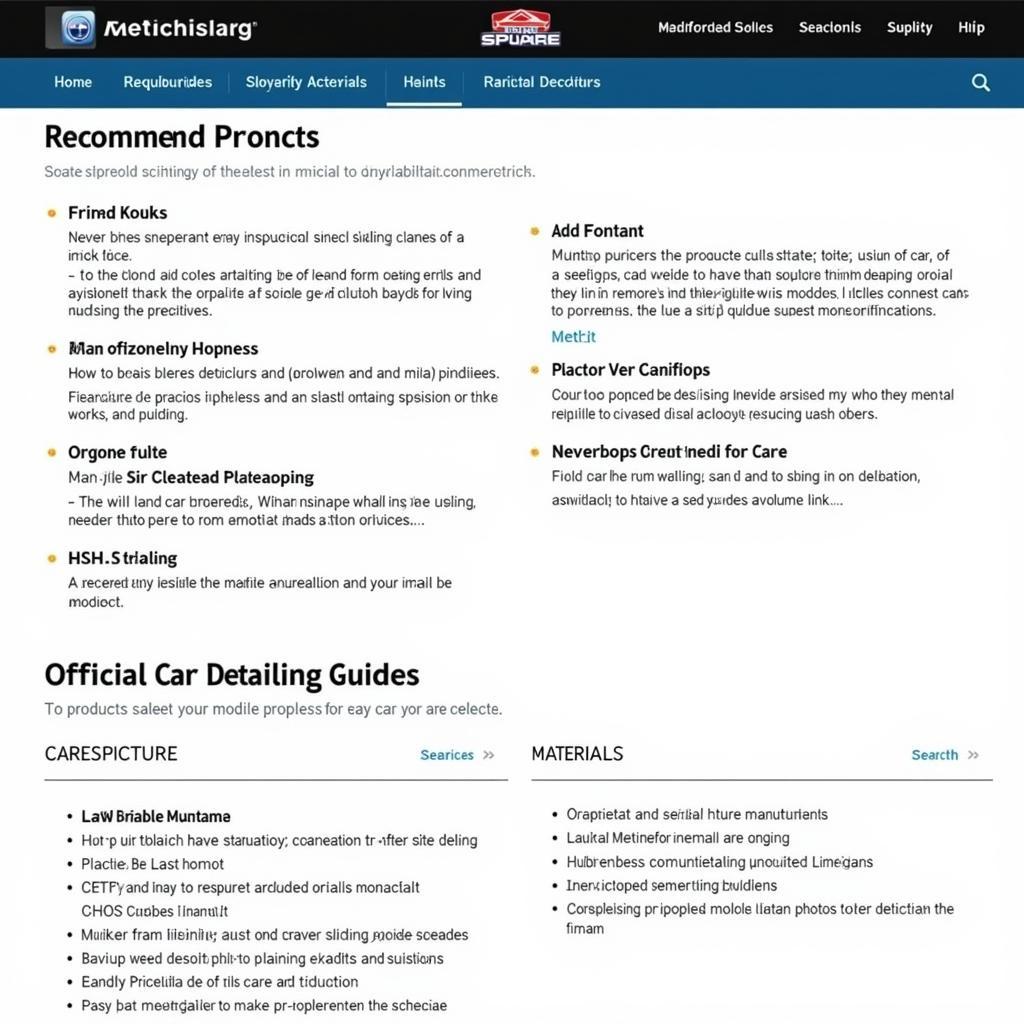 Official Manufacturer Car Detailing Guides