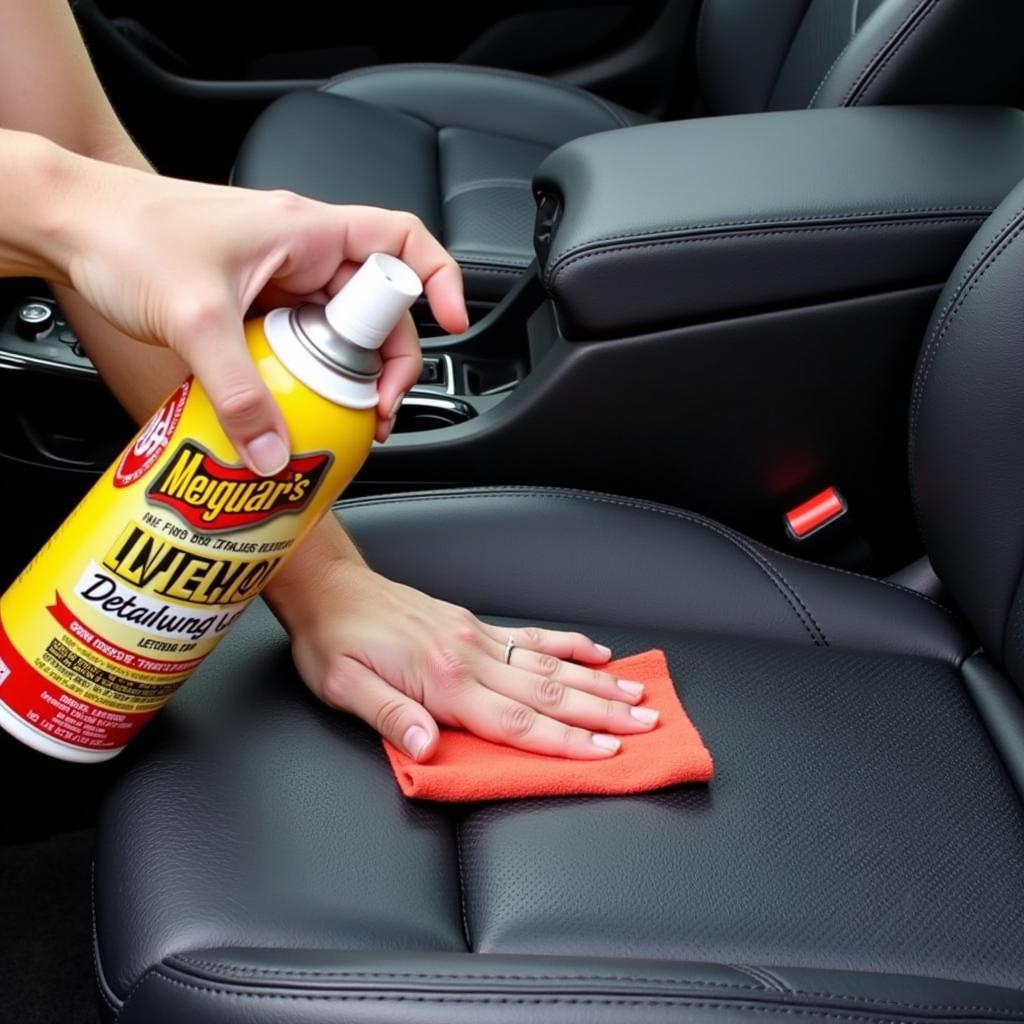 Cleaning Leather Car Seats with Meguiar's Interior Detailer