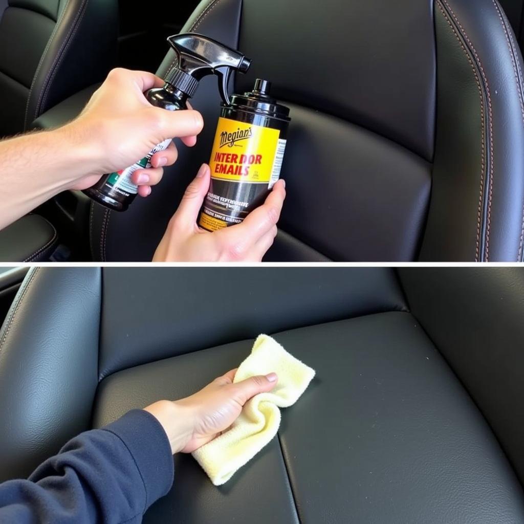 Cleaning Vinyl Car Seats with Meguiar's Interior Detailer