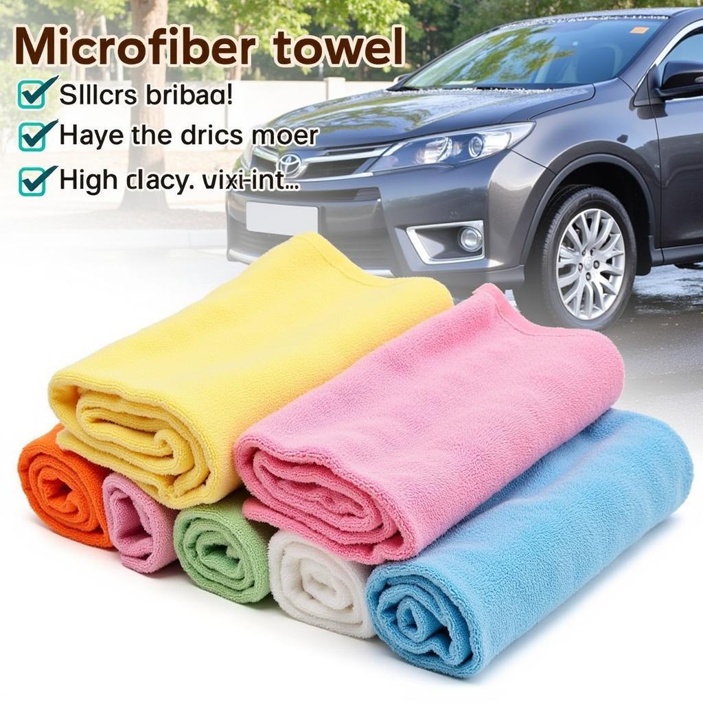 Microfiber towels for car detailing