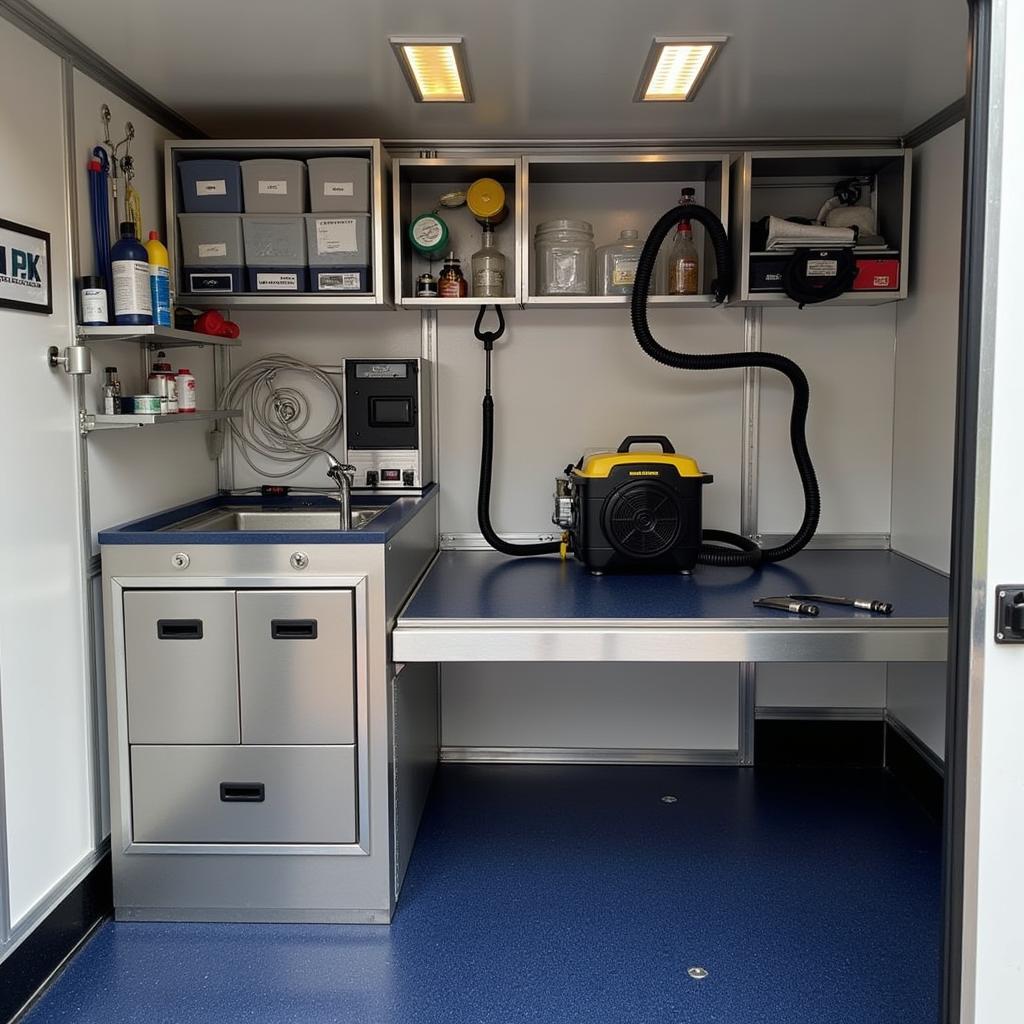 Mobile Detailing Trailer Interior Organization