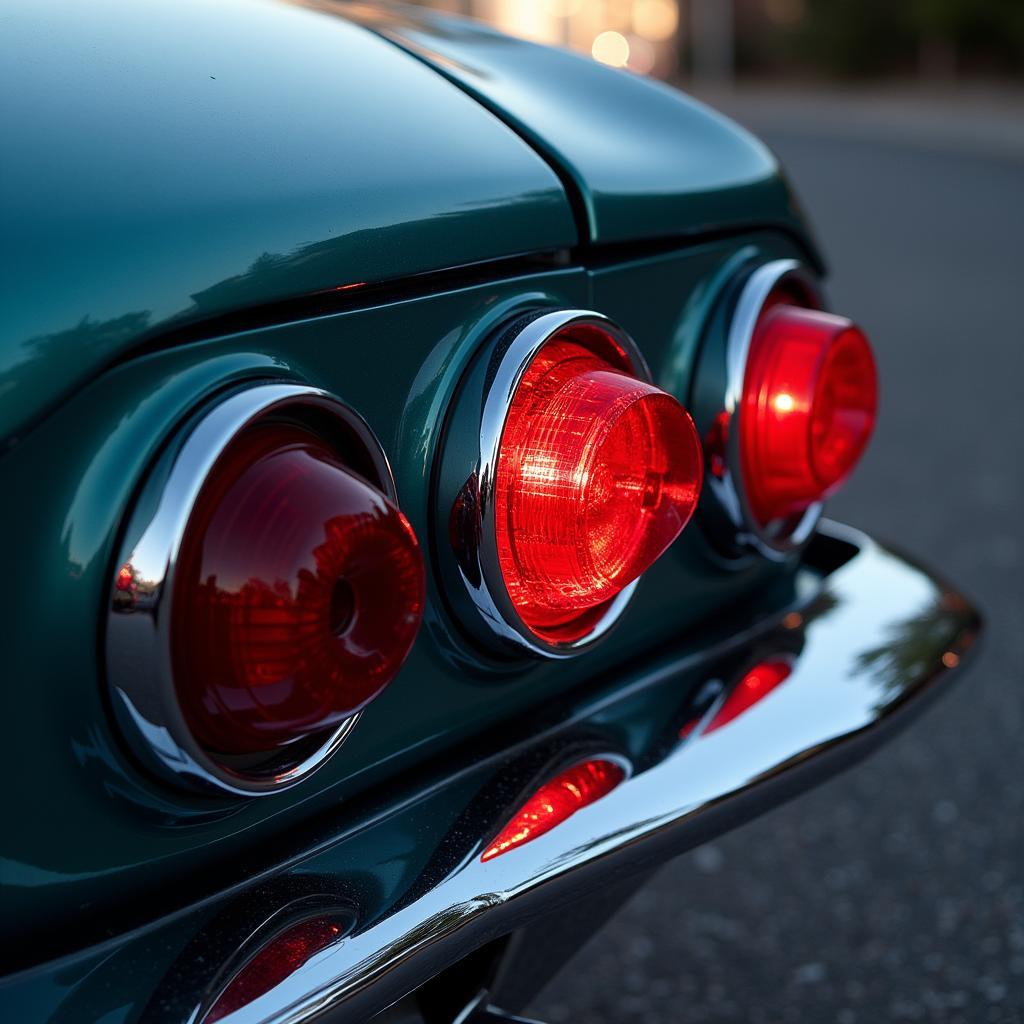 Modern Car with Tail Light Design Inspired by Classic Fins