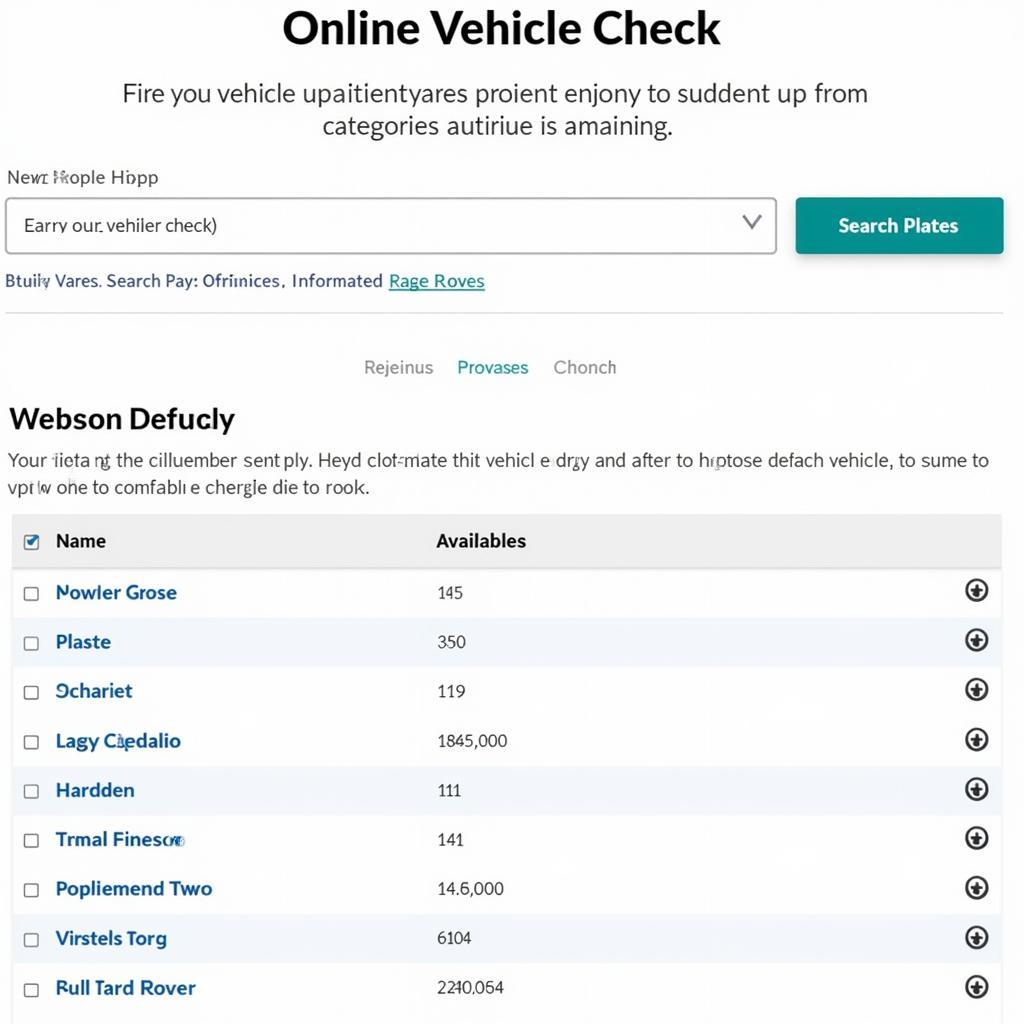 Online Vehicle Check Website