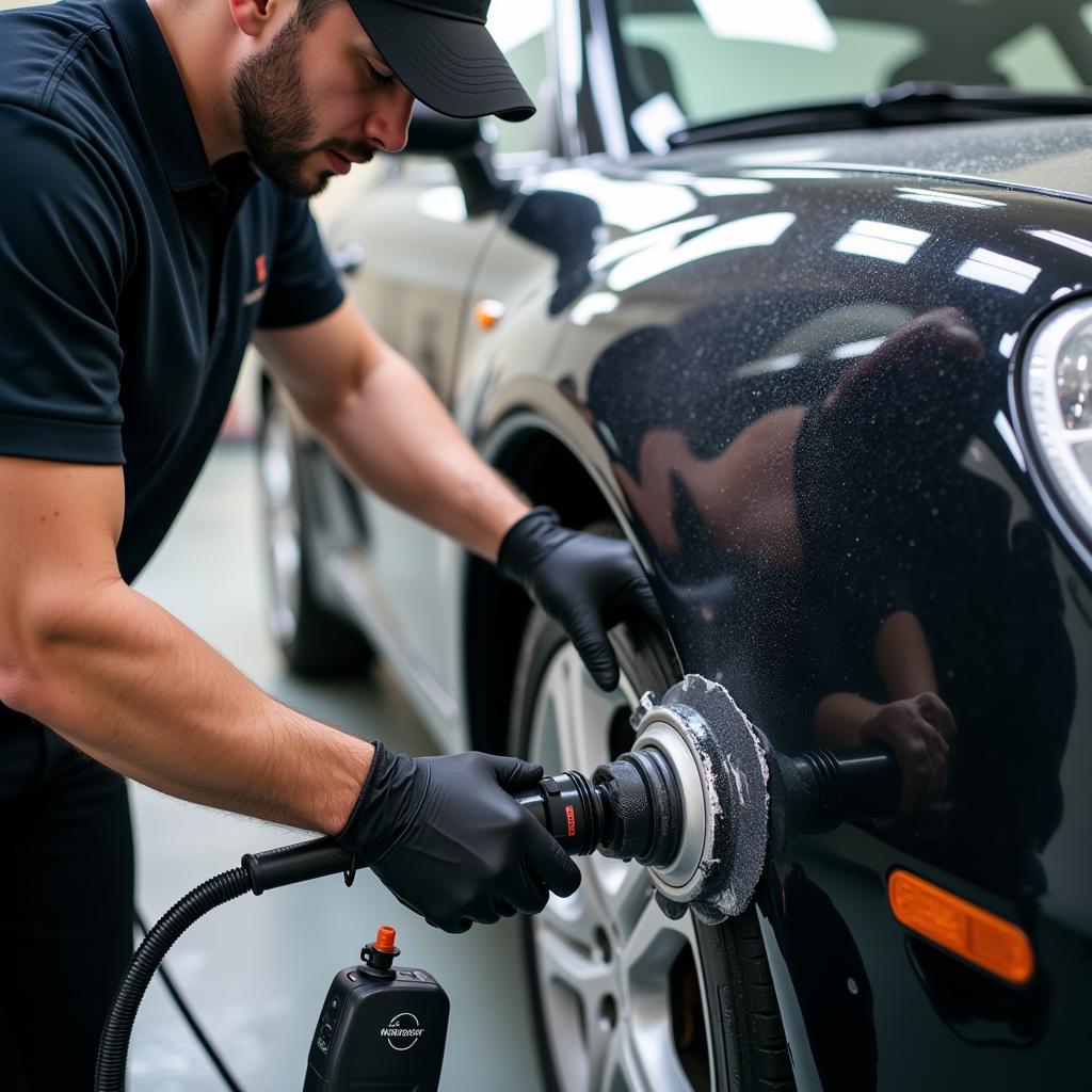 Professional Mobile Car Detailer at Work in Orange County