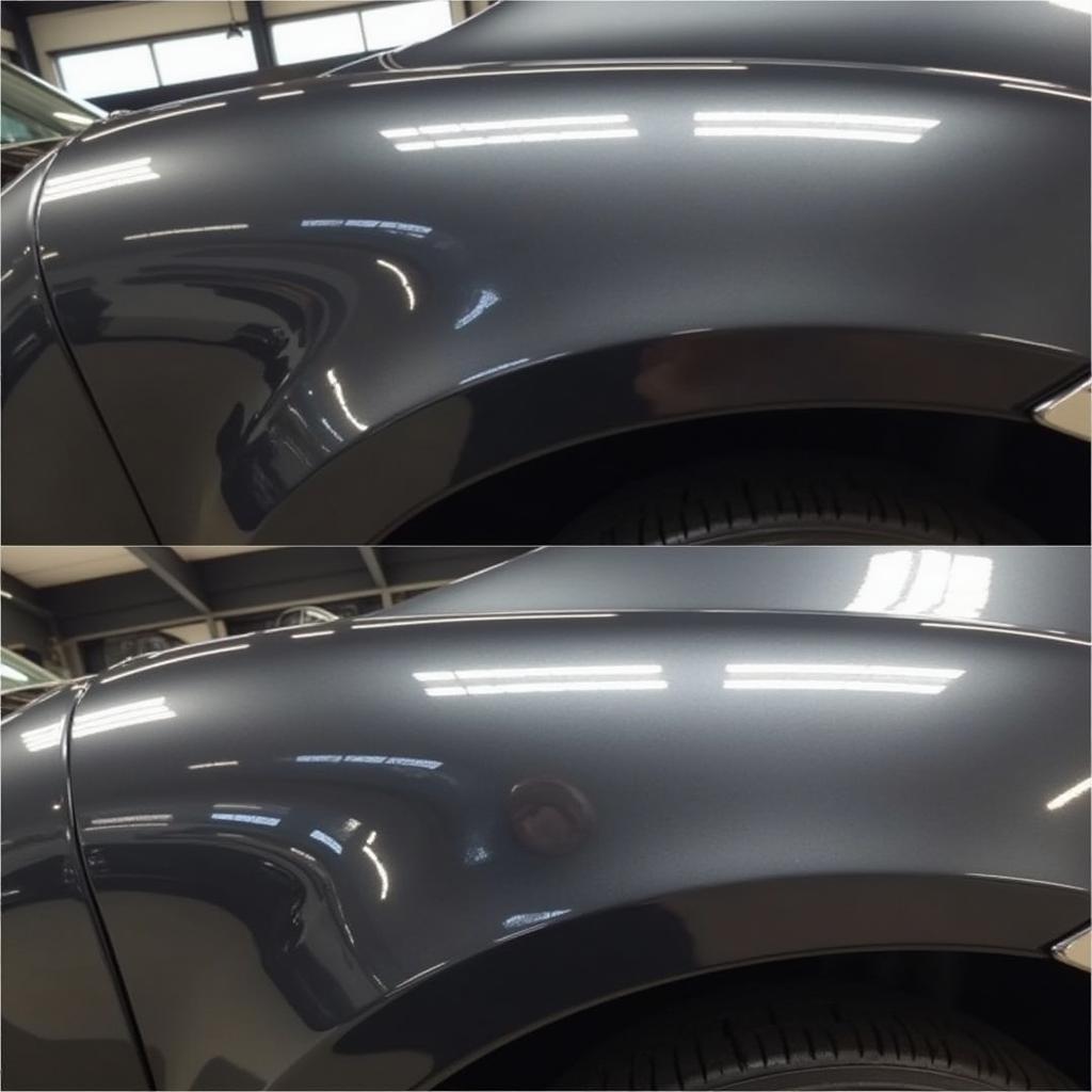 Polished Car Reflecting Light