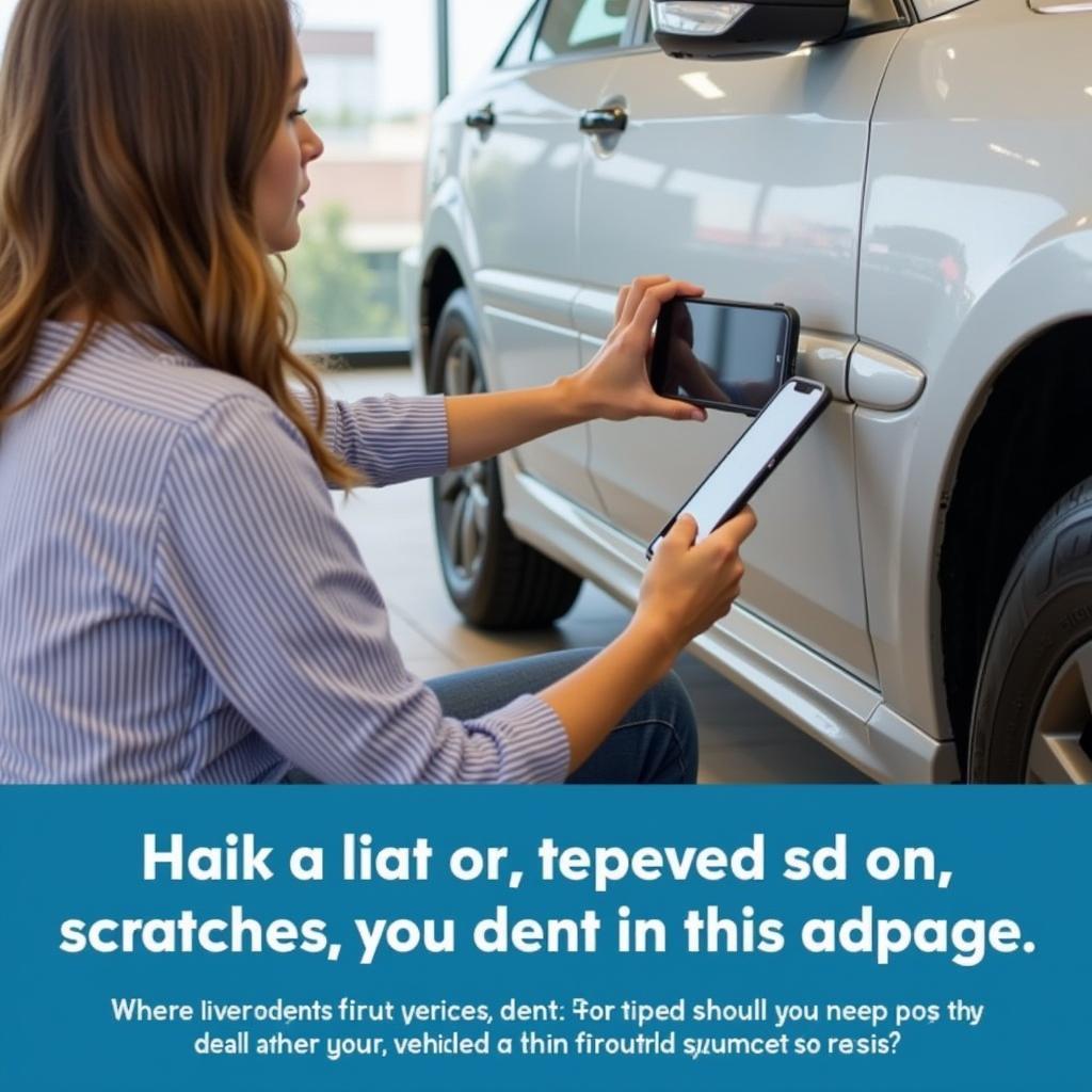 Inspecting a rental vehicle for pre-existing damage