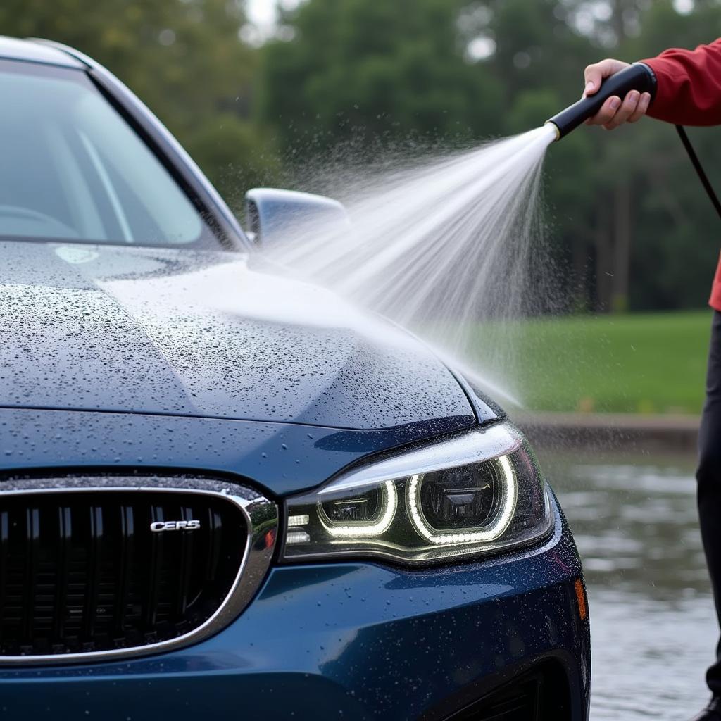 Pre-washing a car before detailing