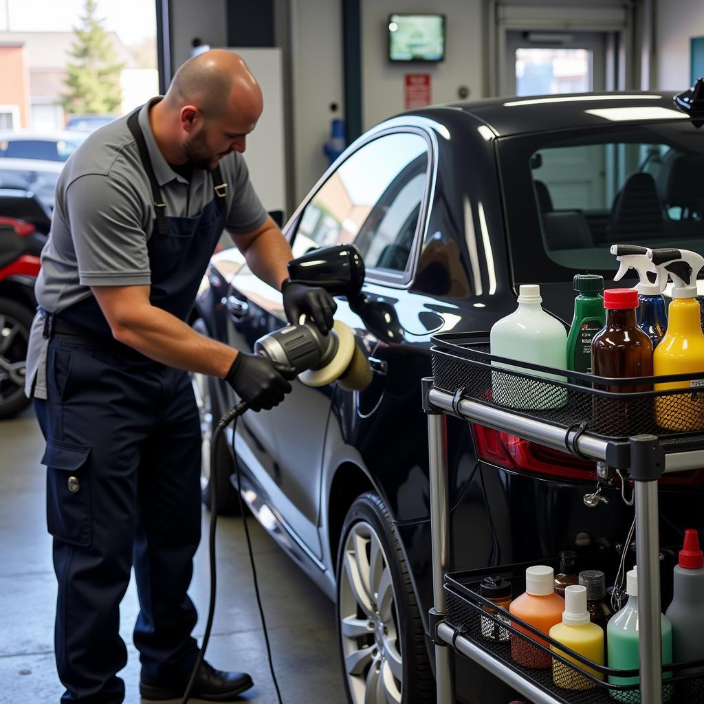 Professional Car Detailing Equipment in Action