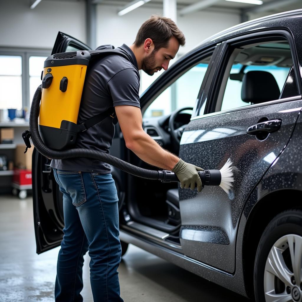 Professional Car Detailing using a Backpack Vacuum