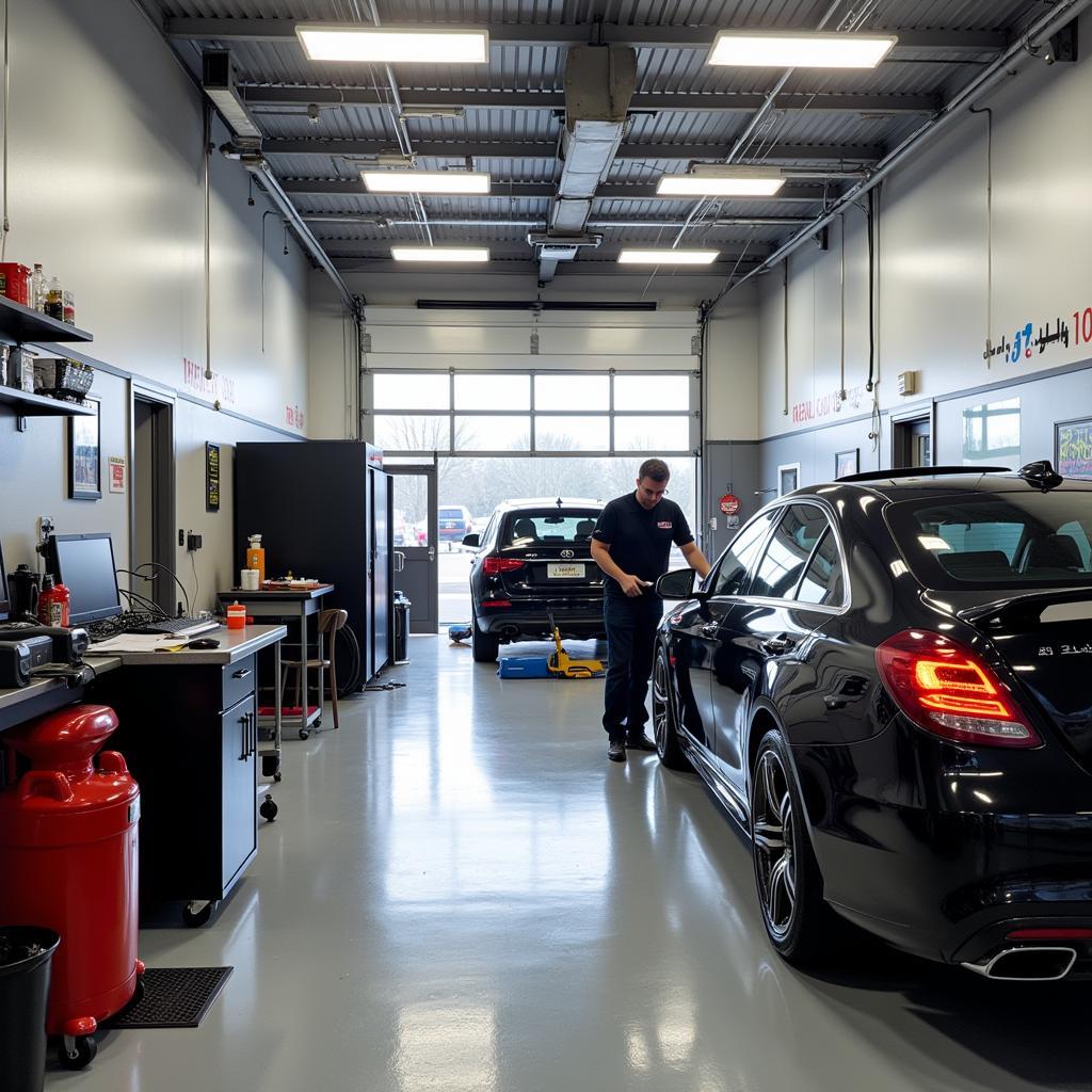 Professional Car Detailing Shop Interior