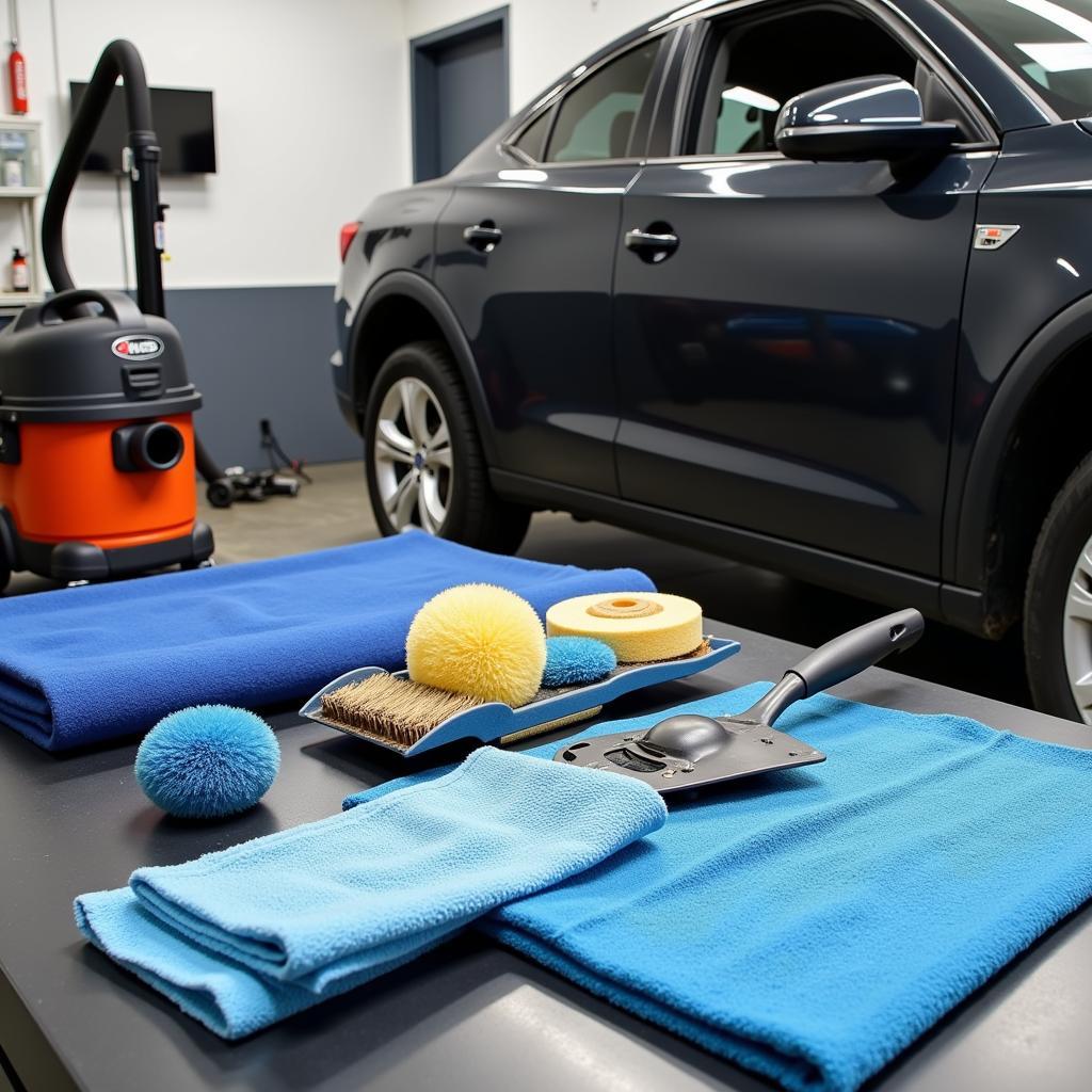 Professional Car Detailing Tools in Use