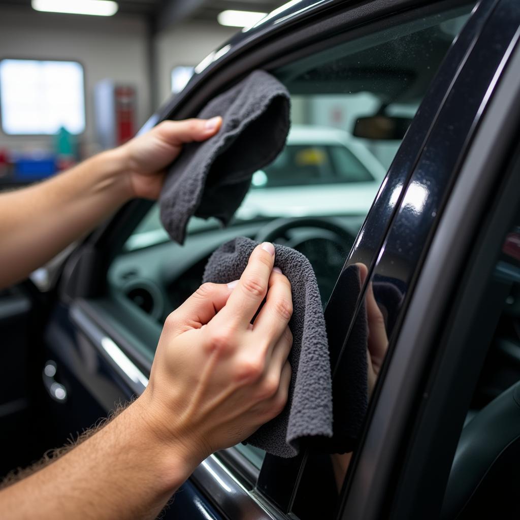 Removing adhesive residue from car window